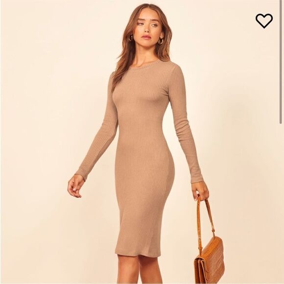 Reformation Jeans Wednesday nude knit dress - Picture 3 of 12